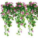 Artificial Hanging Pothos Vines with Flowers | Indoor & Outdoor Wall Balcony Living Room Home Decor in Pink White Yellow