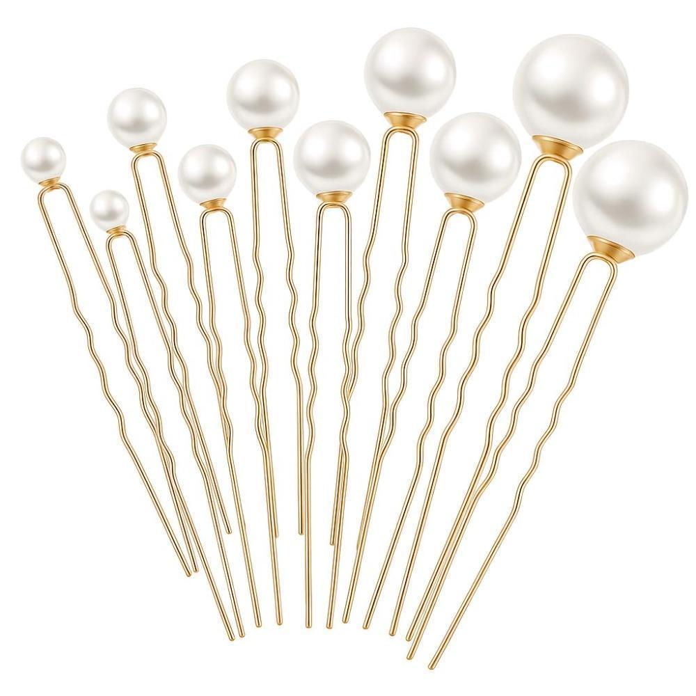 U-Shaped Pearl Hair Pins Set of 36 | Gold & Silver Bridal Bobby Pins for Wedding Prom Updo