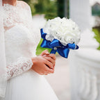 Crystal Diamond Rose Bridal Bouquet | Wedding Bride Bridesmaid Church & Party in Ivory White
