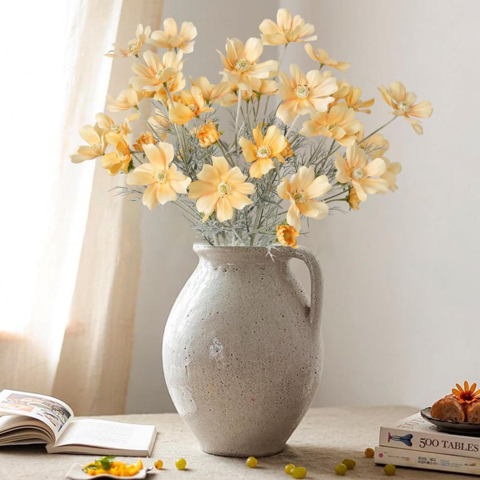Artificial Cosmos Wildflowers 6pcs 24 Inch | Wedding Party Home Kitchen & Easter Decor in 11 Colors