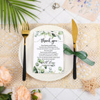 Greenery Wedding Thank You Place Cards Set of 100 | Reception Rehearsal Dinner Bridal Shower & Party