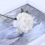 Artificial Silk Peony Flowers | Wedding Bouquet Wreath Home Decor & Centerpiece in White Pink