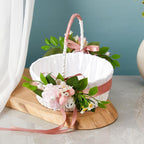 Simulation Flower Basket Centerpiece | Wedding Anniversary Holiday Banquet & Party Decor in Pink White Green Purple