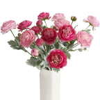 Artificial Peony Rose Combo Bouquet 6pcs | Home Table Wedding Party & Farmhouse Decor in Mix Pink Pink Red Pink White