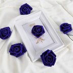 Glitter Foam Rose Artificial Flowers 30pcs 3.15in | Wedding Christmas Valentine's Day & DIY Garland Decor in 15 Colors