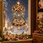 Christmas Tree Village Wall Hanging with Warm Lights