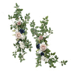 Pew Flowers Aisle Floral Swag 2pcs for modern wedding decor by IPOPU