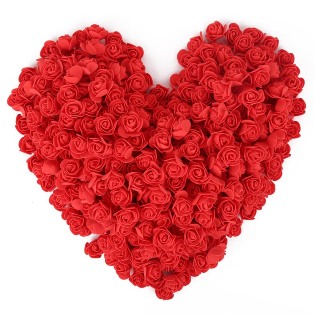 Mini Foam Rose Heads Bulk 500pcs | DIY Wedding Bouquet Baby Shower Centerpiece & Party Home Decor in 12 Colors