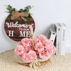7-Head Artificial Carnation Stems | DIY Wedding Bouquet Table Centerpiece & Home Party Decor in White Pink Red Champagne Yellow Purple