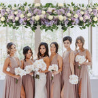 Artificial Rose Peony Flower Swag Garland with Eucalyptus | Wedding Arch Front Door Wall & Home Decor in Red Pink White 9 Colors