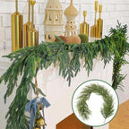 Side view of soft rubber pine needle christmas decor for wreath garland vine by IPOPU