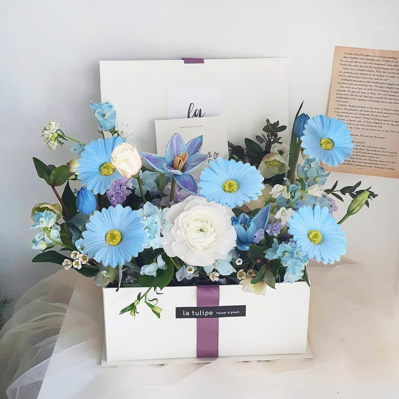 Gerbera Daisy Artificial Flowers 20pcs with Stems | Wedding Party Home Office Decor in 7 Colors