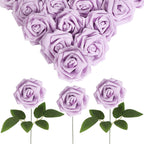 Foam Rose Heads Bulk 30pcs | DIY Wedding Baby Shower Centerpiece Party Home Decor Halloween & Valentine in 17 Colors