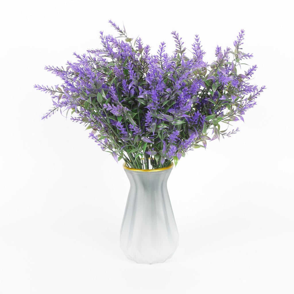 Artificial Lavender Flower Stems 6pcs | Realistic Faux Lavender for Home Bedroom Office & Commercial Display Decor in Purple Pink Green Yellow