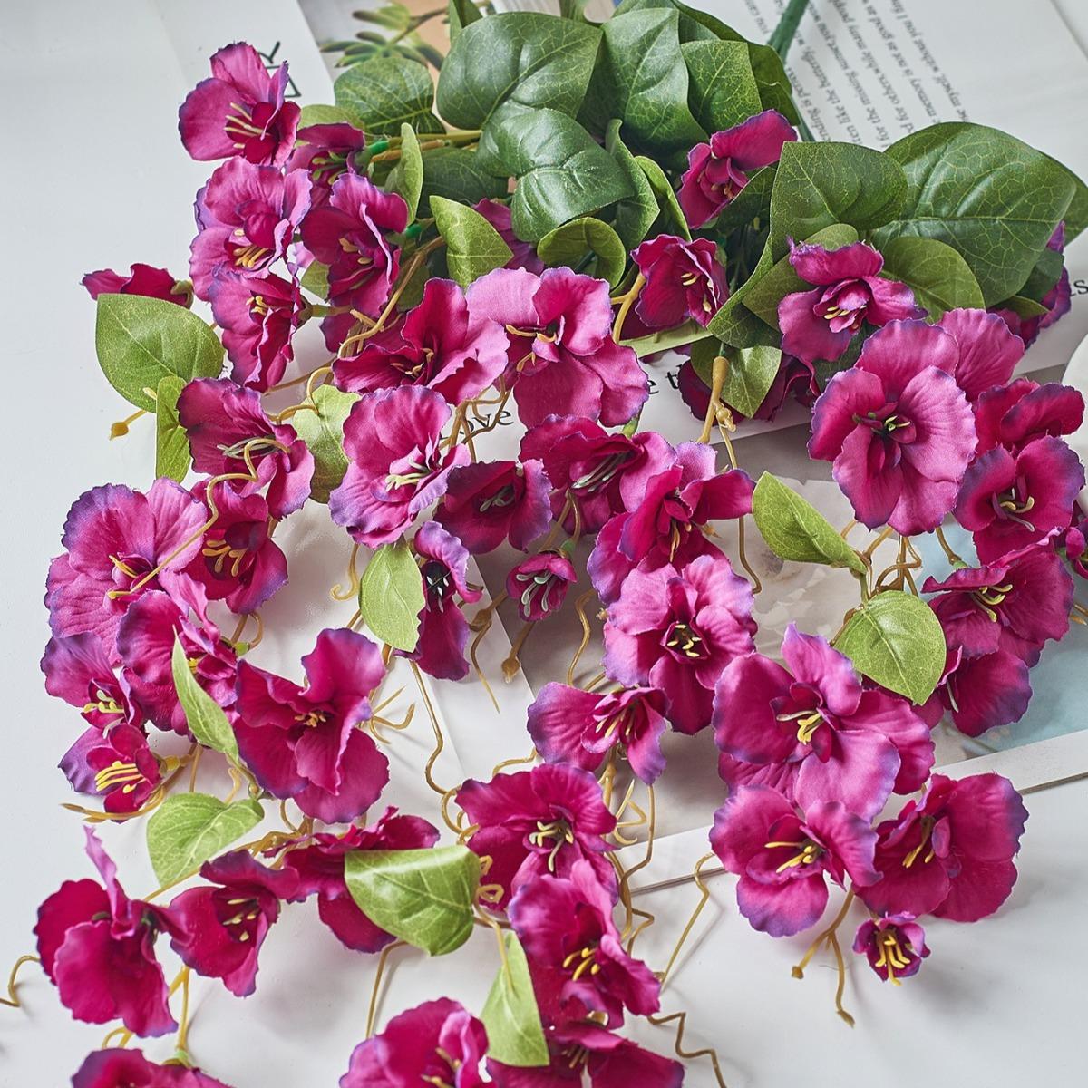 Collection of UV resistant hibiscus flower hanging decor set of for outdoor garden patio by IPOPU