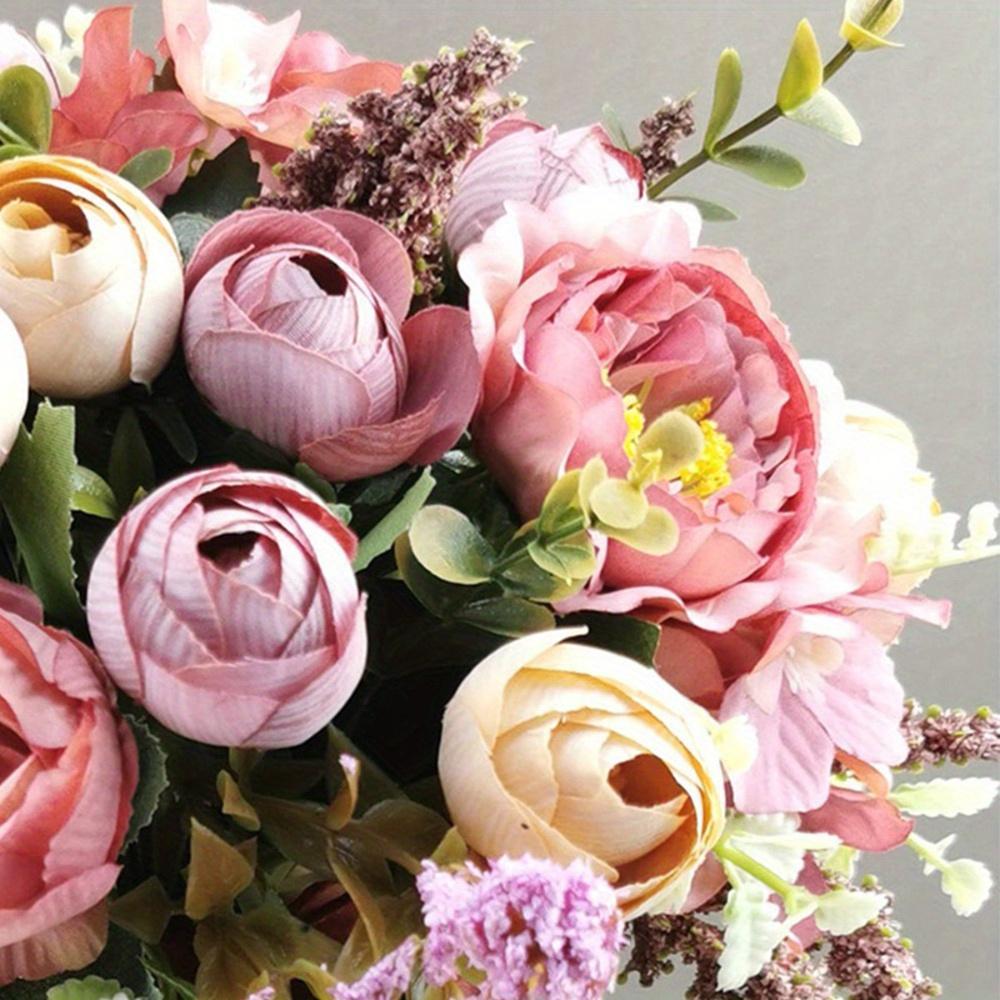 Artificial bridesmaid bouquet with roses camellias and hydrangeas for wedding