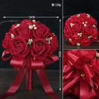 Mock Rose Bridal Bouquet Hand-Held | Artificial Wedding Flowers for Ceremony Church & Photo Shoot in Style A B C