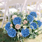 Hydrangea Artificial Flowers 4pcs 17 inch | Home Decor Wedding Party Centerpiece & Holiday Arrangement in Orange Purple Blue Pink White