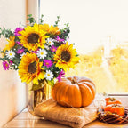 Artificial Sunflower Bouquet | Bridal Wedding Centerpiece Fall Arrangement Party Table & Home Decoration