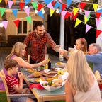 Colorful pennant banner flags bulk garland arranged for triangle bunting by IPOPU