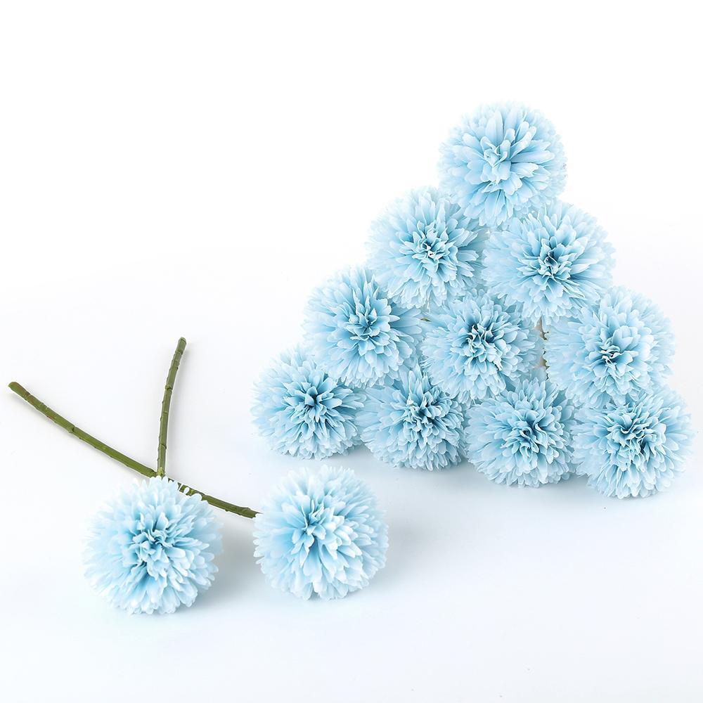 Artificial Chrysanthemum Ball Flowers 6pcs | Wedding Centerpiece Party Home Garden & DIY Decor in White Pink Purple 8 Colors