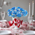 Galaxy Rose Artificial Flowers 12pcs | Mother's Day Valentine's Day Birthday Wedding & Party Gift in Blue White Gold