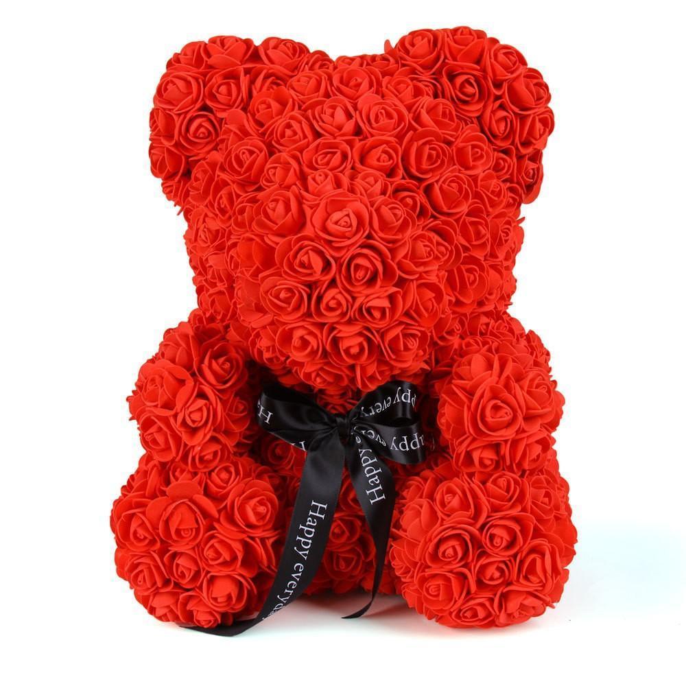 Foam Rose Teddy Bear with Gift Box |5.9" Valentine's Day Birthday Gift for Her