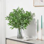 Faux Green Leaf Garland Branches Set of 4 | Hanging Greenery Spray for Wedding Arch Bouquet & Home Decor