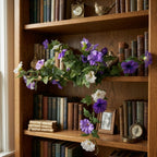 Artificial Hanging Flowers Plants with Basket for Outdoors, Artificial Petunias UV Resistant Petunias Fake Flowers for Outdoor Garden Porch Balcony Decoration