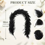 Black Halloween Norfolk Pine Garland – Gothic Faux Vine, 6ft