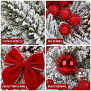 Upside Down Rattan Christmas Wreath Decoration Set – 6 Pcs
