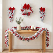 Upside Down Rattan Christmas Wreath Decoration Set – 6 Pcs