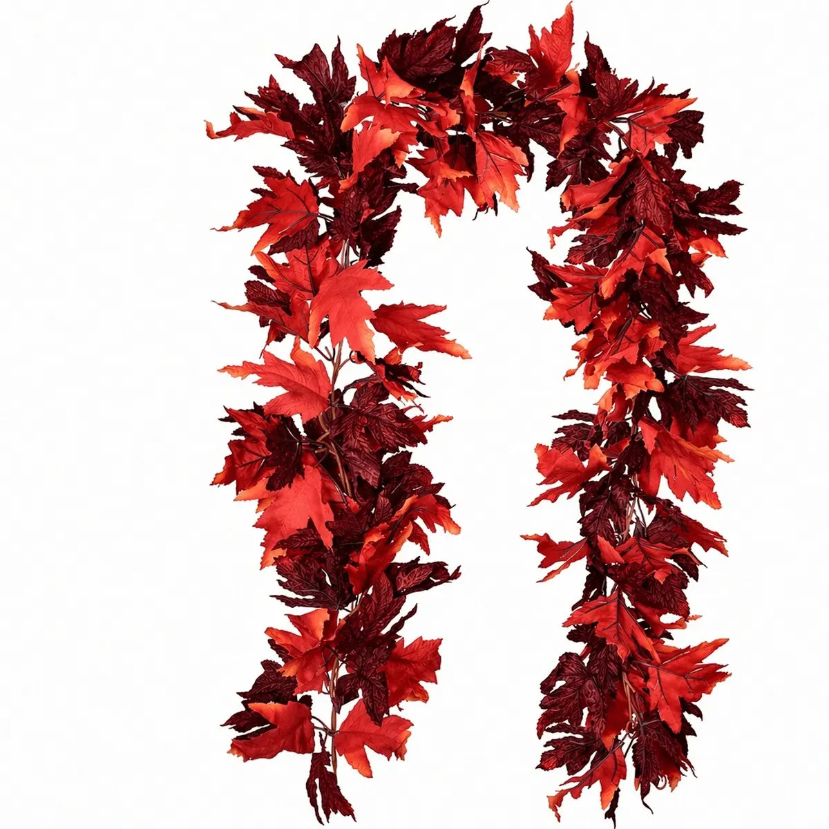 Artificial Fall Maple Leaf Garland | Autumn Vine Fake Foliage for Thanksgiving Halloween Home Decor