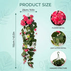 Red Morning Glory Hanging Flower Vine for faux cascading plant by IPOPU