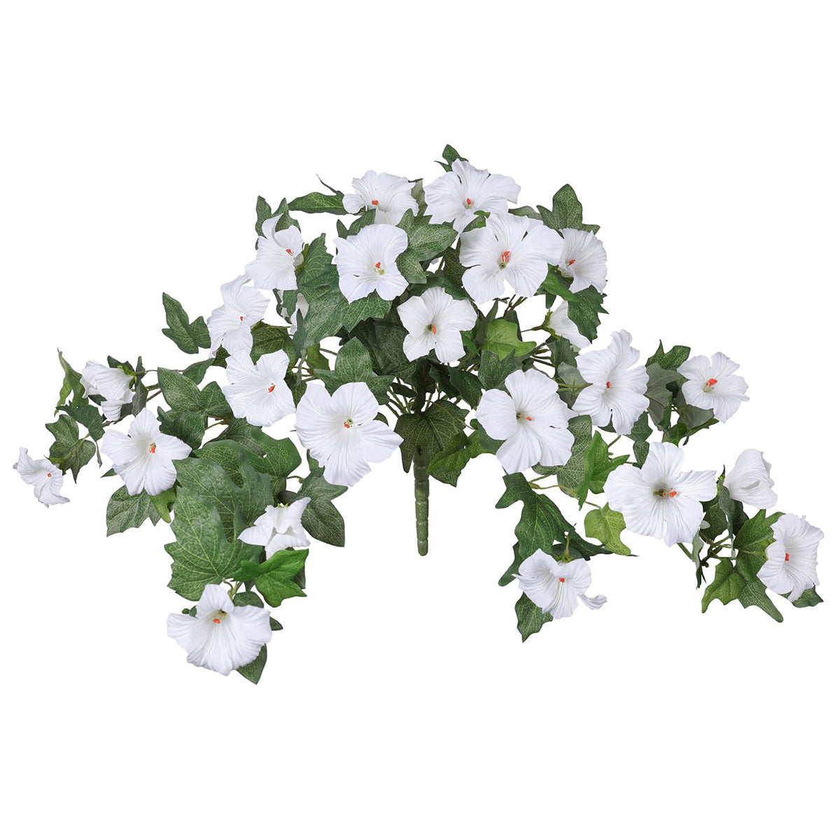 Artificial Hanging Flowers Plants with Basket for Outdoors, Artificial Petunias UV Resistant Petunias Fake Flowers for Outdoor Garden Porch Balcony Decoration