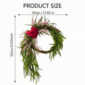 Cascading Rose Wreath Front Door Decor Romantic Pink Flower Wreath Green Foliage Wall Hanging Spring Summer Home Porch Entrance Decoration