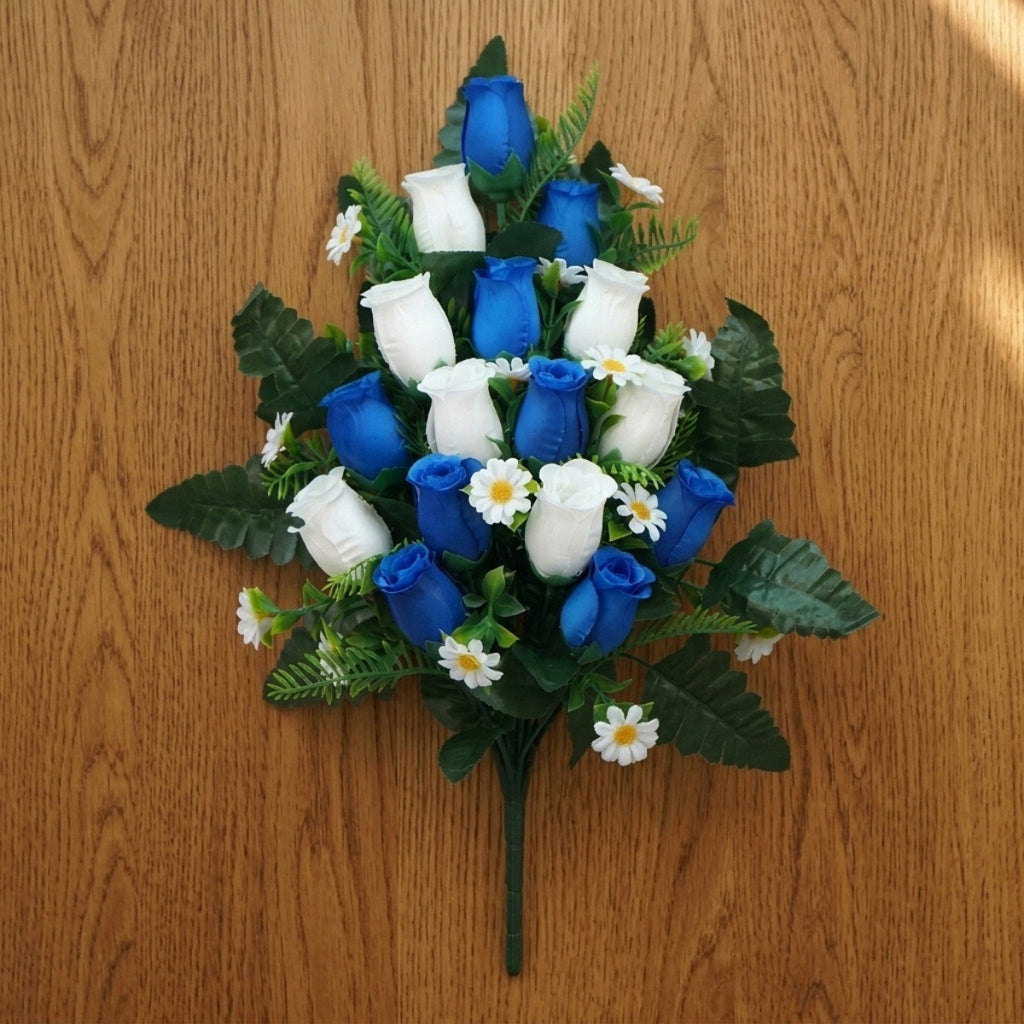 Cemetery Flowers Memorial Rose Bouquets With Cemetery Vase for memorial decor by IPOPU
