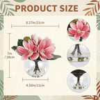Artificial Magnolia Flowers in Glass Vase with Fake Water | Home Decor Bathroom Office Centerpiece