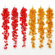 Red & Yellow Maple Leaf Garland UV Resistant – Set of 6, 39in