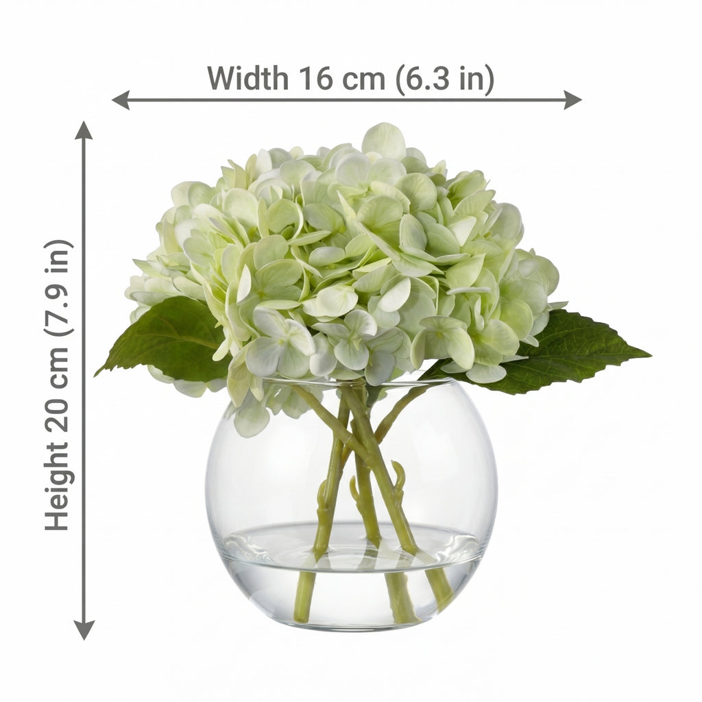 Artificial Hydrangea Flowers in Vase | Premium Faux Hydrangea for Home Decor Coffee Table Wedding DIY