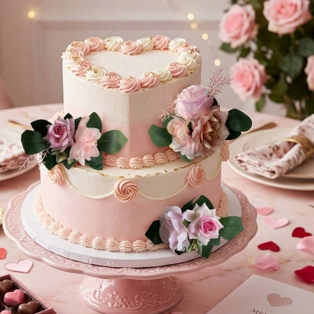 Cake Topper Flowers | 3PCS Pre-Made Floral Cake Decorations for Wedding Birthday Baptism Baby Shower