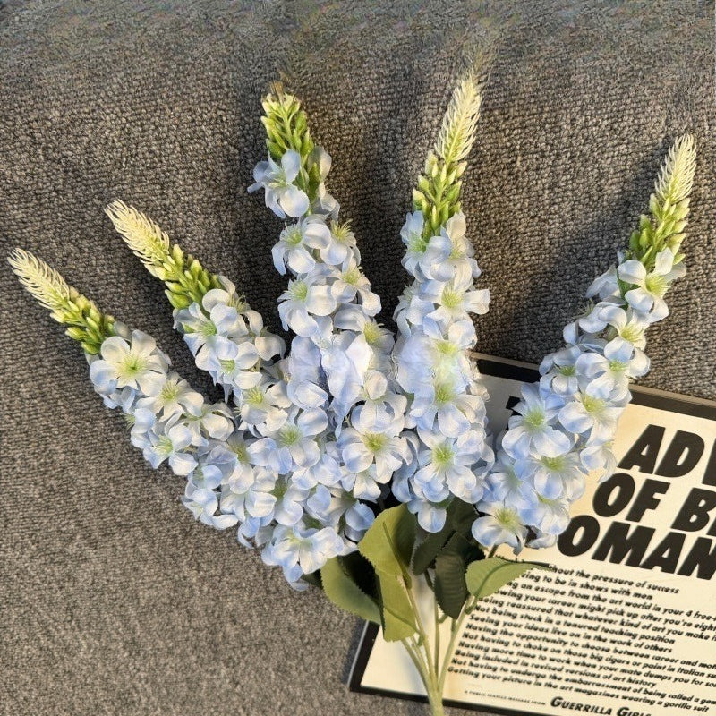 Artificial delphinium hyacinth bouquet 22.4in blue faux flowers for wedding centerpiece home decor