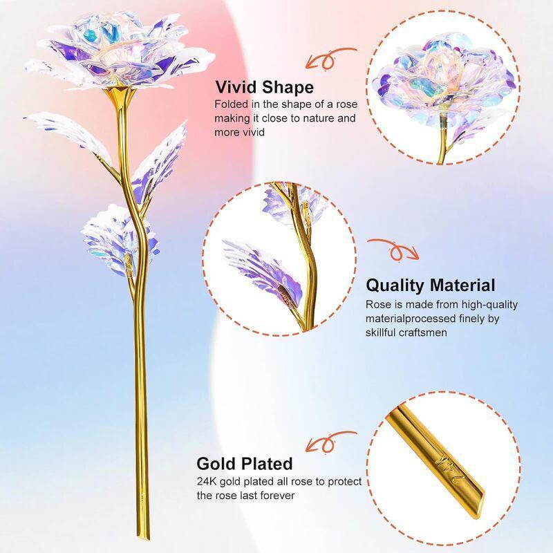 Galaxy crystal rose set size reference – 10 20 30pcs forever rose gift for her