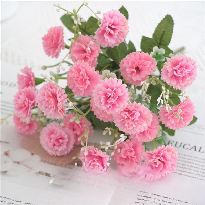 Bulk Carnation Artificial Flowers with Stems | Wedding Home Hotel & Outdoor Decor in Orange Pink Purple White Champagne 5 Colors