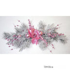 Christmas wreath for front door arranged for pine cone bow ball by IPOPU
