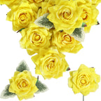 Artificial Velvet Roses 16pcs 4.3 inch | Wedding Bouquet Centerpiece Valentine's Day Home & Party Decor in 10 Colors