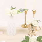Glitter Foam Roses with Stems 25pcs | Wedding Bridal Bouquet Valentine's Day Party & Home Decor in Gold Silver