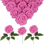 Foam Rose Heads Bulk 30pcs | DIY Wedding Baby Shower Centerpiece Party Home Decor Halloween & Valentine in 17 Colors
