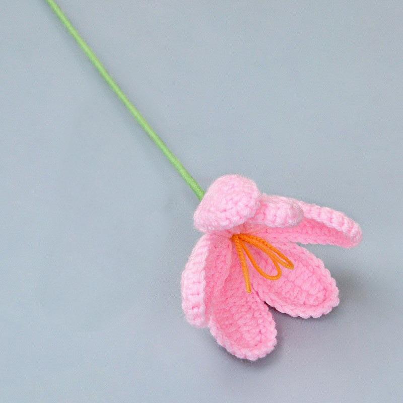 Crochet Flowers Handmade Bouquet | Decorative Floral Arrangement for Room Anniversary Birthday Wedding & Celebration Gift in Orange Pink White Red
