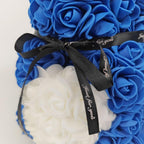 Forever Rose Bear with Black Ribbon Colorblock Gift Box Set for Valentine's Day